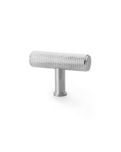 Meubelknop Knurled 'Crispin' T-vorm - Mat verchroomd - 55mm