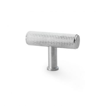 Meubelknop Knurled 'Crispin' T-vorm - Mat verchroomd - 55mm