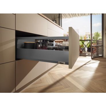 Blum Merivobox lade met reling - Hoogte E (209mm) - 300mm - 40kg - Oriongrijs